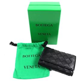 Bottega Veneta-Bottega Veneta Intrecciato Leather Compact Wallet-Grey