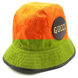 Gucci-Chapéu bucket de nylon com padrão GG Gucci laranja M-Laranja