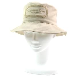 Christian Dior-Dior Cotton Logo Embroidered Bucket Hat Beige S-Brown,Beige