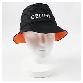 Céline-Celine Nylon Logo Bucket Hat Black White M-Black