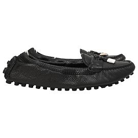 Louis Vuitton Mokassins aus schwarzem Leder Schwarz
