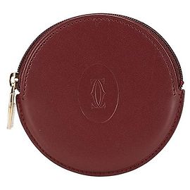 Cartier Must Line Leather Coin Case Red