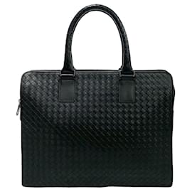 Bottega Veneta-Bottega Veneta Leather Briefcase Black-Black