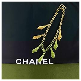 Yves Saint Laurent-Chanel Vintage Coco Mark Chain Necklace Pendant-Golden,Metallic