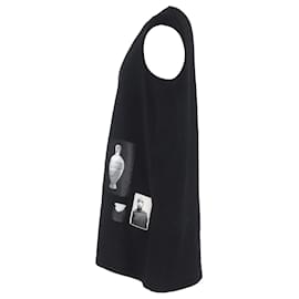 Rick Owens-T-shirt sans manches en coton noir Rick Owens avec patchs-Noir
