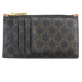 Céline Celine Triomphe Leder Kartenhalter Braun
