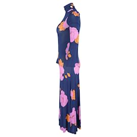Autre Marque- Dodo Bar Or Brigitte Floral Turtleneck Maxi Dress in Multicolor Viscose-Multiple colors