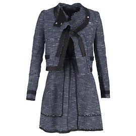 Set mini abito e blazer Proenza Schouler in tweed di lana blu navy Blu Blu navy