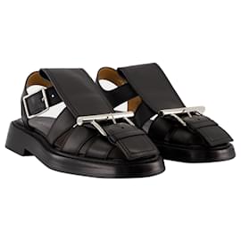 Alexander Mcqueen-T-Bar Sandals - Alexander McQueen - Leather - Black-Black