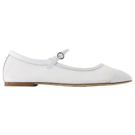 Eine Mesh-Ballerina - Aeyde - Leder - Weiß Weiß