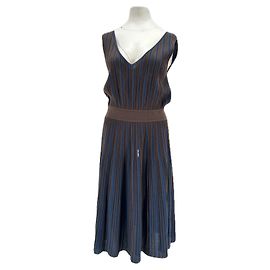 LORO PIANA Dresses T.IT 44 Silk Navy blue