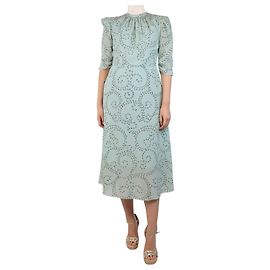 Vilshenko Robe midi imprimée florale vert pâle - taille UK 10 Vert