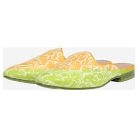 Autre Marque-Yellow floral printed mules - size EUR 39-Yellow
