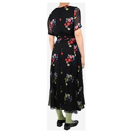 Autre Marque-Black floral printed midi dress - size UK 8-Black