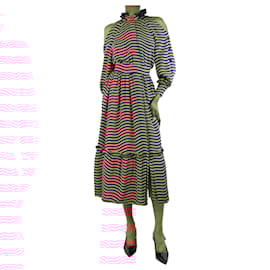 Fendi-Purple and orange striped tiered midi dress - size UK 4-Purple