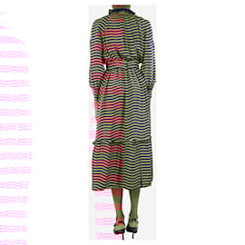 Fendi-Purple and orange striped tiered midi dress - size UK 4-Purple