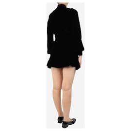 Autre Marque-Black high-neck velvet mini dress - size S-Black