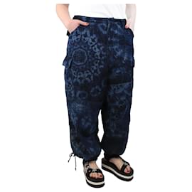 Christian Dior-Blue tie-dye printed cargo jeans - size UK 18-Blue