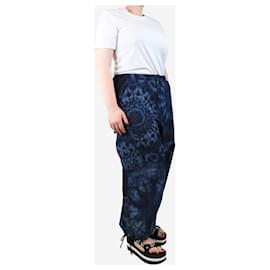 Christian Dior-Blue tie-dye printed cargo jeans - size UK 18-Blue
