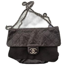 Chanel Black Leather Handbag Black