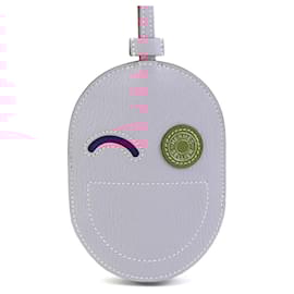 Hermès-Hermes Handbag Charm Keyring-Silvery,Pink