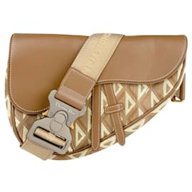 Christian Dior-Christian Dior Saddle Bag-Brown,Beige