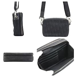 Christian Dior-Christian Dior Black Nylon Canvas Shoulder Bag-Black