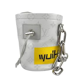 Louis Vuitton-Louis Vuitton Shoulder Bag in Light Gray and Yellow-Grey,Yellow