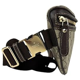 Gucci-Gucci Beige Brown GG Supreme Fanny Pack-Brown