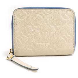 Louis Vuitton-Louis Vuitton Monogram Empreinte Zippy Coin Purse-Blue,Cream
