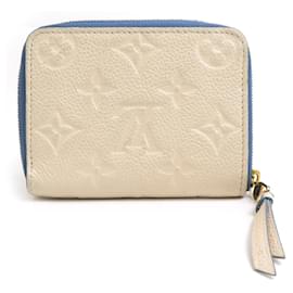 Louis Vuitton-Louis Vuitton Monogram Empreinte Zippy Coin Purse-Blue,Cream