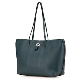 Fendi-Fendi Green Small Leather Selleria Carla Tote-Green,Dark green