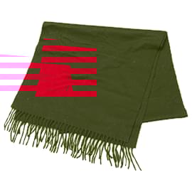 Hermès-Hermès Red Cashmere Fringe Scarf-Red