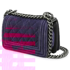 Chanel-Chanel Purple Mini Quilted Velvet Boy Flap-Other,Purple