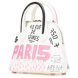 Balenciaga-Balenciaga White XXS Grained Calfskin Graffiti Ville Top Handle Bag-White