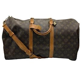Louis Vuitton-Louis Vuitton Monogram Keepall Bandouliere 50 Boston Bag-Brown
