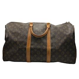 Louis Vuitton-Louis Vuitton Monogram Keepall Bandouliere 50 Boston Bag-Brown