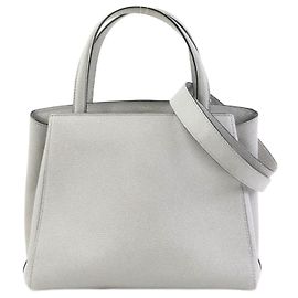 Graue Lederhandtasche Valextra Braun