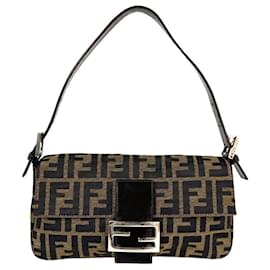 Fendi-Fendi Brown Zucca Baguette Shoulder Bag-Brown