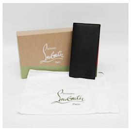 Christian Louboutin-Christian Louboutin GROOVY Leather Long Wallet-Black,Red
