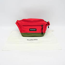 Balenciaga-Balenciaga Explorer Nylon Belt Bag-Black,Red