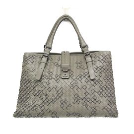 Bottega Veneta Intrecciato Rome Leather Handbag Khaki