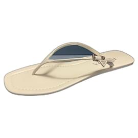 Prada-Prada logo flip-flops-White