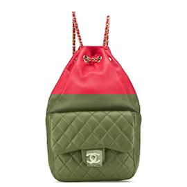 Chanel-Chanel Coco Mark Matelasse Backpack-Red
