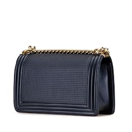 Chanel-Chanel Coco Mark Boy 25 Chain Shoulder Bag-Red,Navy blue