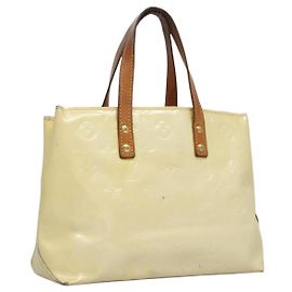 LOUIS VUITTON Monogram Vernis Reade PM Bolsa de Mano Perle M91336 LV Auth BA580 Otro