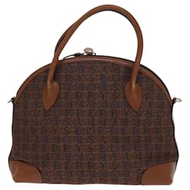 Autre Marque-Burberrys Hand Bag Canvas 2way Brown Gold Auth BD588-Brown,Golden