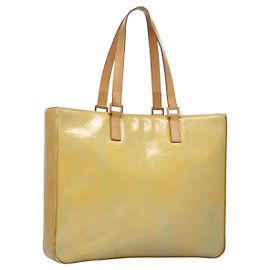 LOUIS VUITTON Sac Tote Columbus Monogram Vernis Gris M91028 LV Auth BA812 Gris