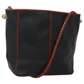 Autre Marque BOTTEGA VENETA Borsa a Spalla in Pelle PVC Nera Marrone Oro Auth bs23702 Marrone Nero D'oro