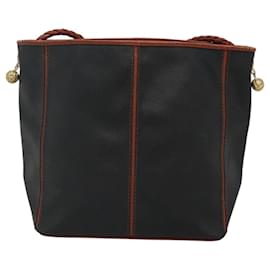 Autre Marque-BOTTEGA VENETA Shoulder Bag PVC Leather Black Brown gold Auth bs23702-Brown,Black,Golden